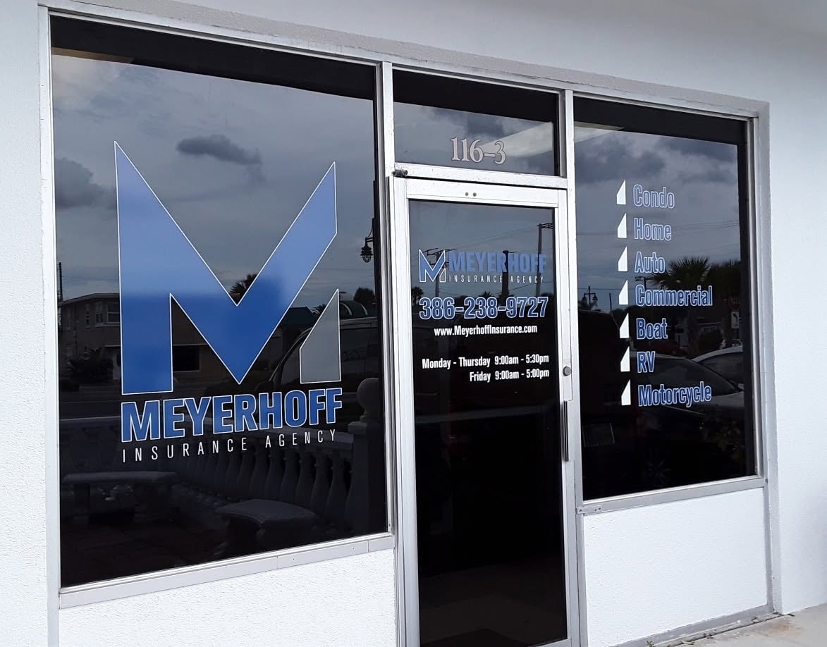 Storefront window film on Meyerhoff Insurance Agency